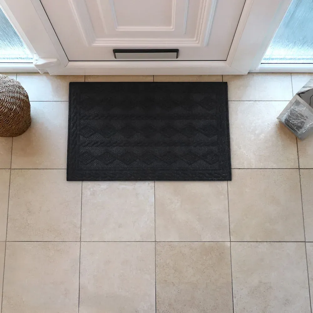 Knit Indoor Scraper Doormat - Charcoal