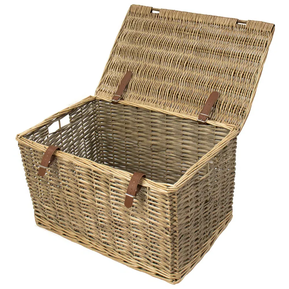 Large Wicker Storage Hamper Basket - Brown, Willow