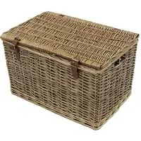 Large Wicker Storage Hamper Basket - Brown, Willow