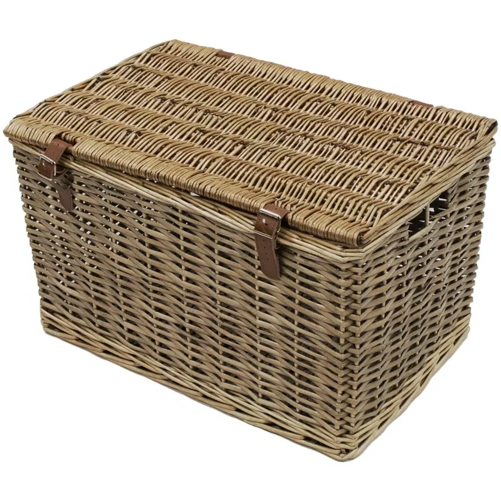 Large Wicker Storage Hamper Basket - Brown, Willow