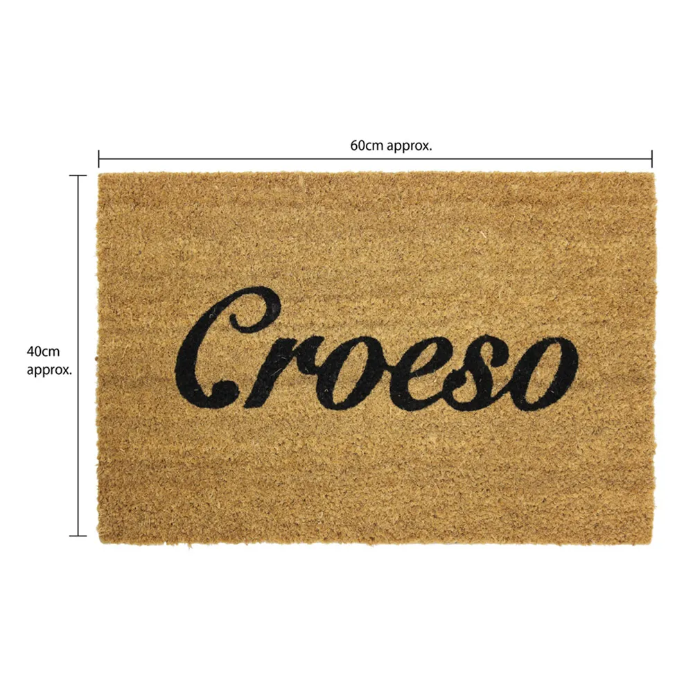 Latex Coir Croeso Doormat - Natural Coir