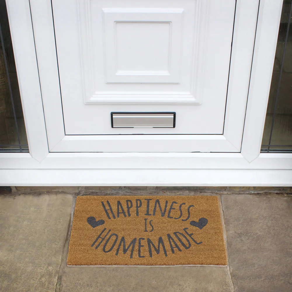 Latex Coir Happiness Doormat - Natural Coir