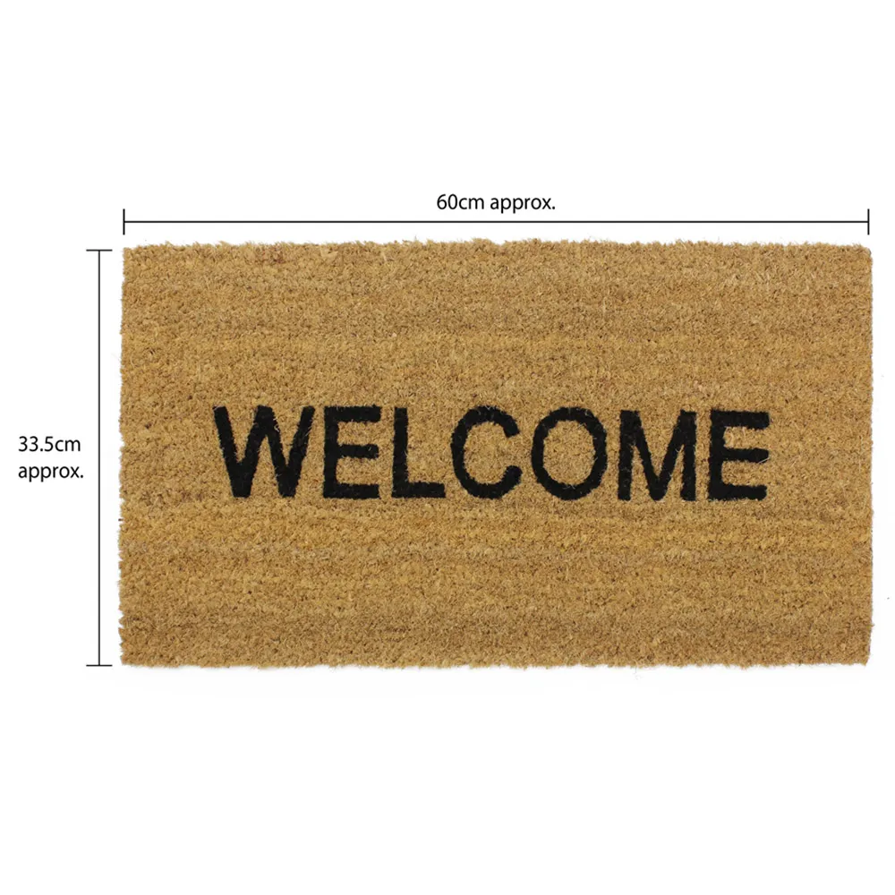 Latex Coir Welcome Doormat - Brown