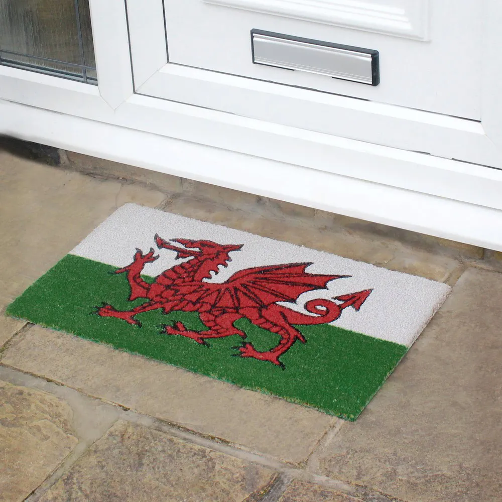 Latex Coir Welsh Dragon Doormat - Natural Coir
