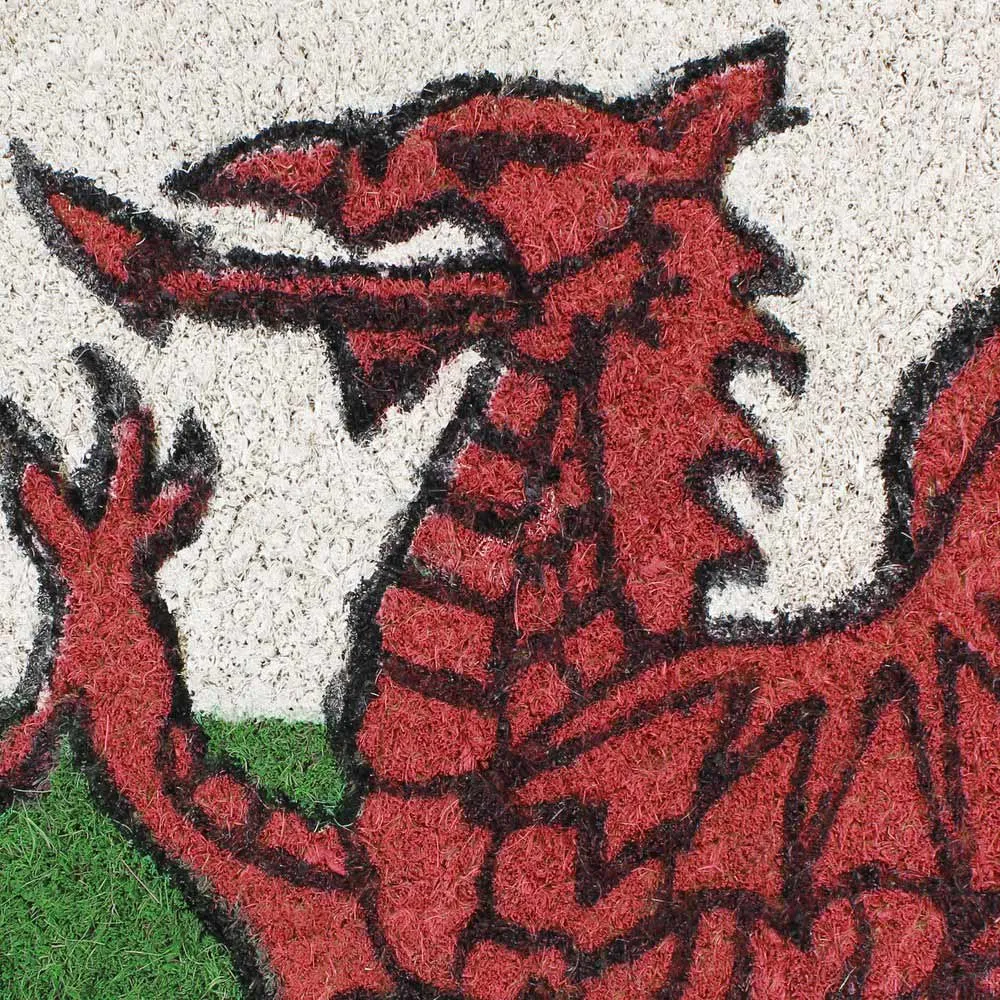 Latex Coir Welsh Dragon Doormat - Natural Coir