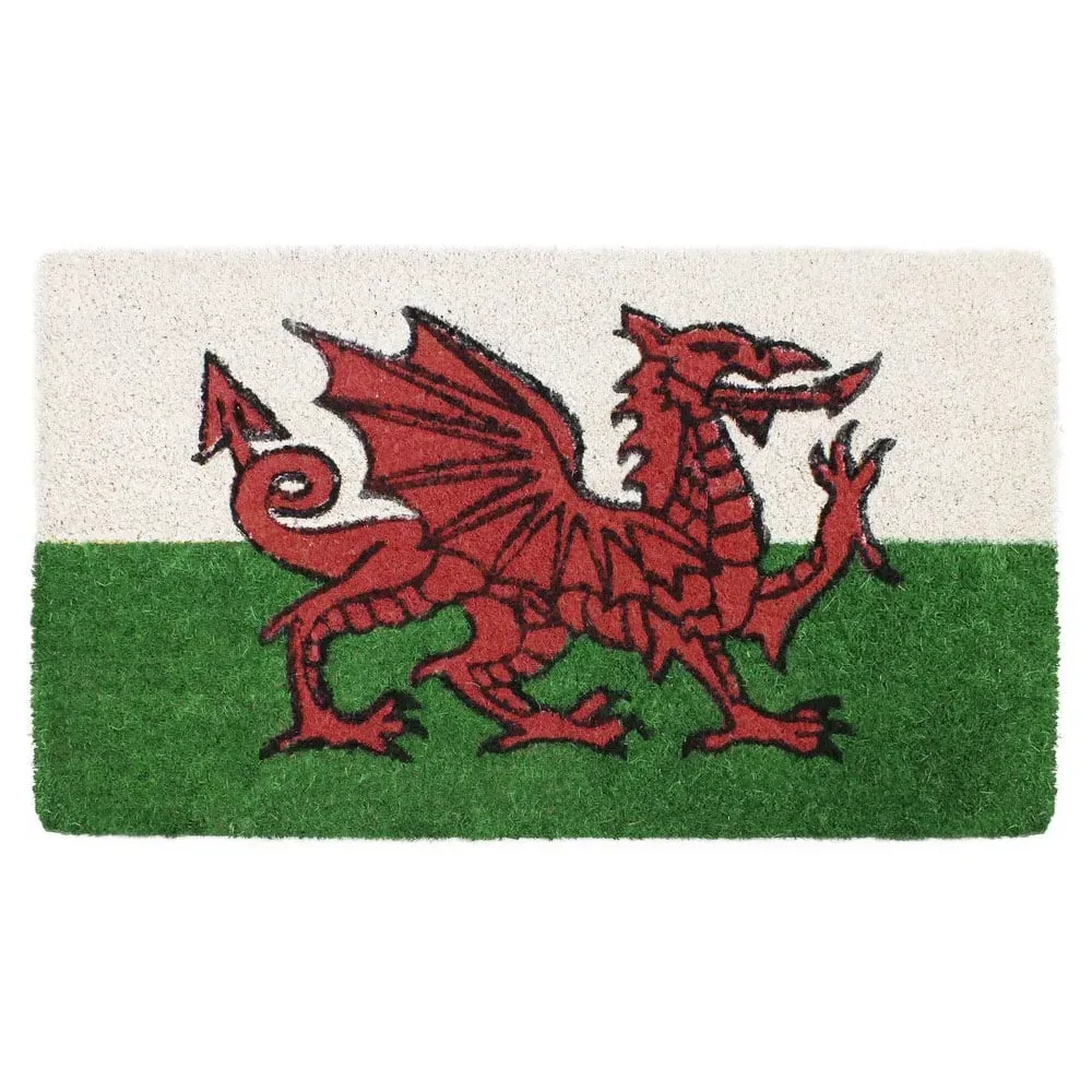 Latex Coir Welsh Dragon Doormat - Natural Coir