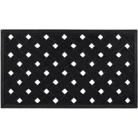 Lattice Rubber Scraper Doormat 40 x 70cm - Black
