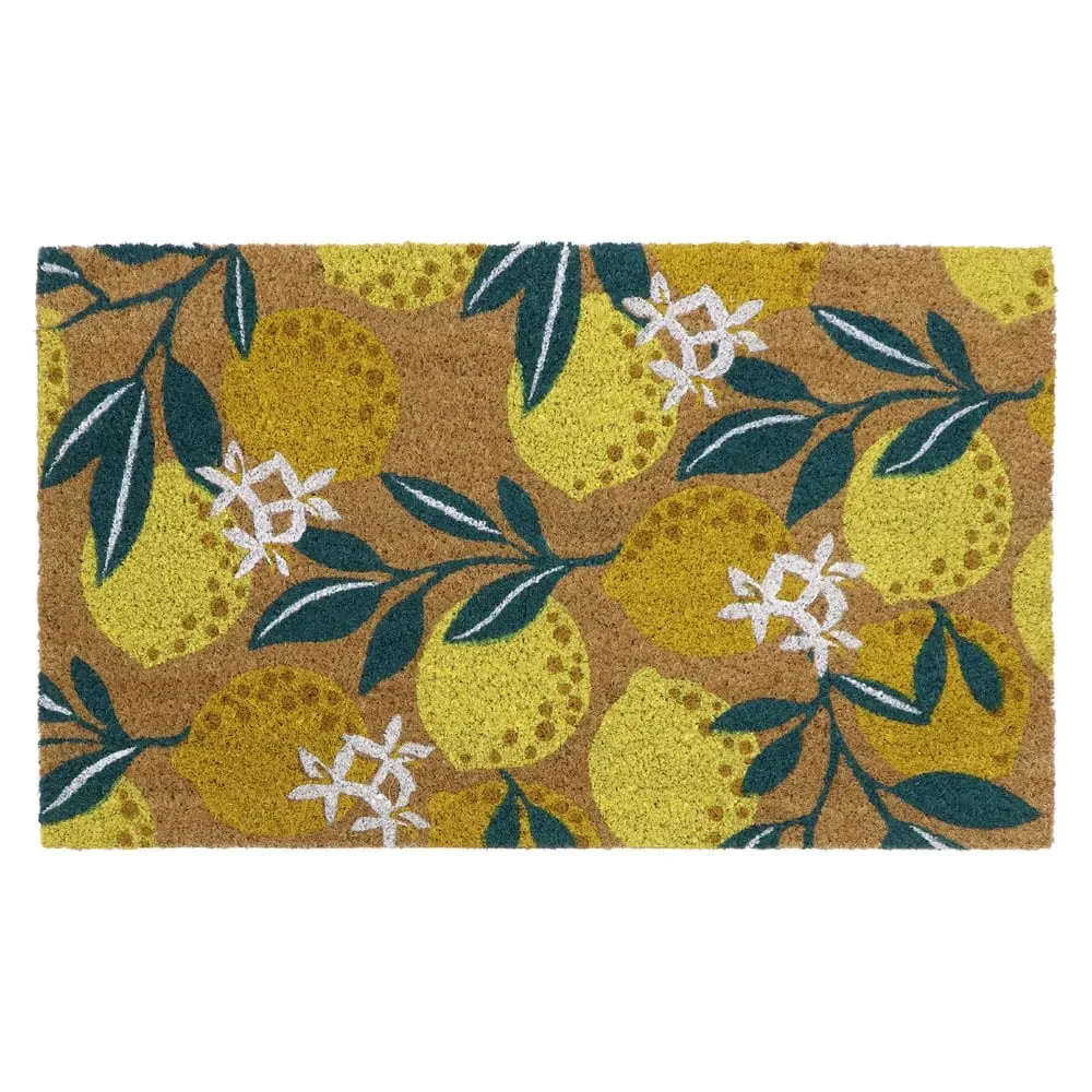 Lemons Latex Coir Door Mat - Yellow