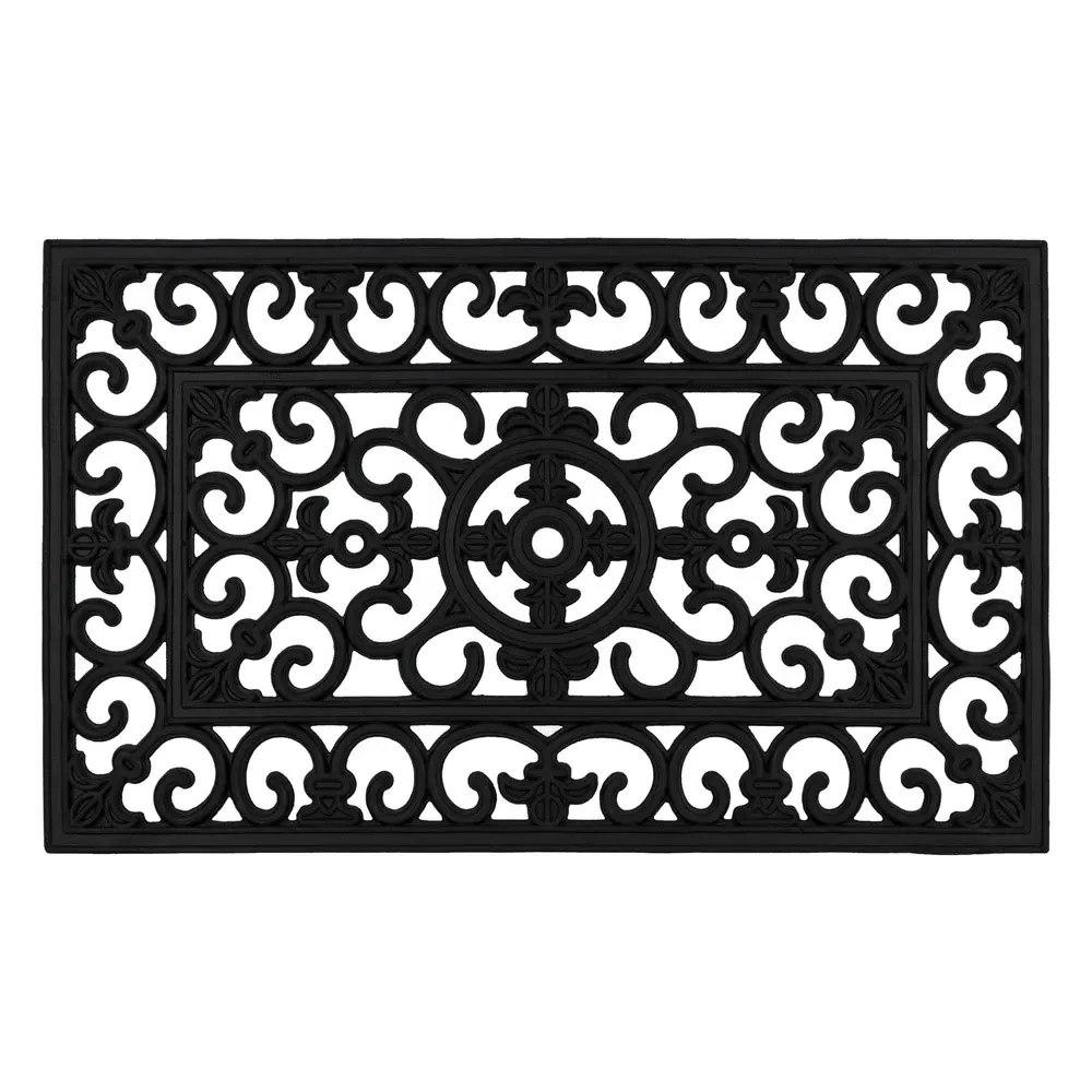 Lexi Rubber Scraper Doormat - Wrought Iron Effect