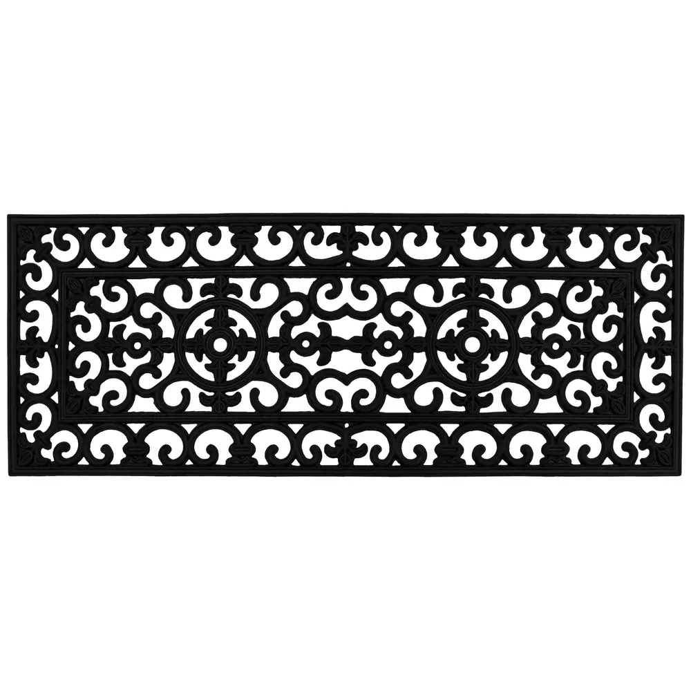 Lexi Rubber Scraper Doormat - Wrought Iron Effect