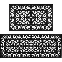 Lexi Rubber Scraper Doormat - Wrought Iron Effect
