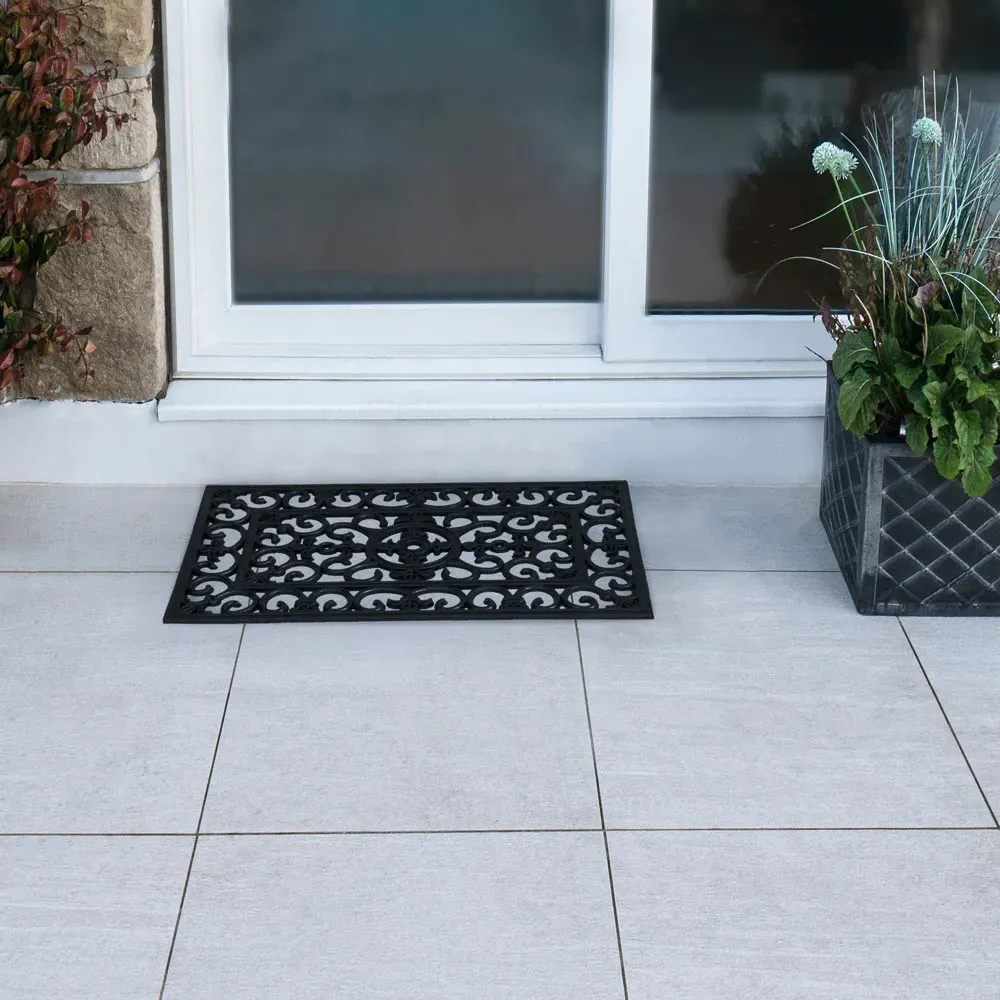 Lexi Rubber Scraper Doormat - Wrought Iron Effect