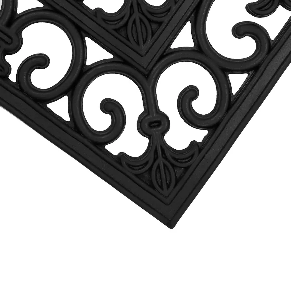 Lexi Rubber Scraper Doormat - Wrought Iron Effect
