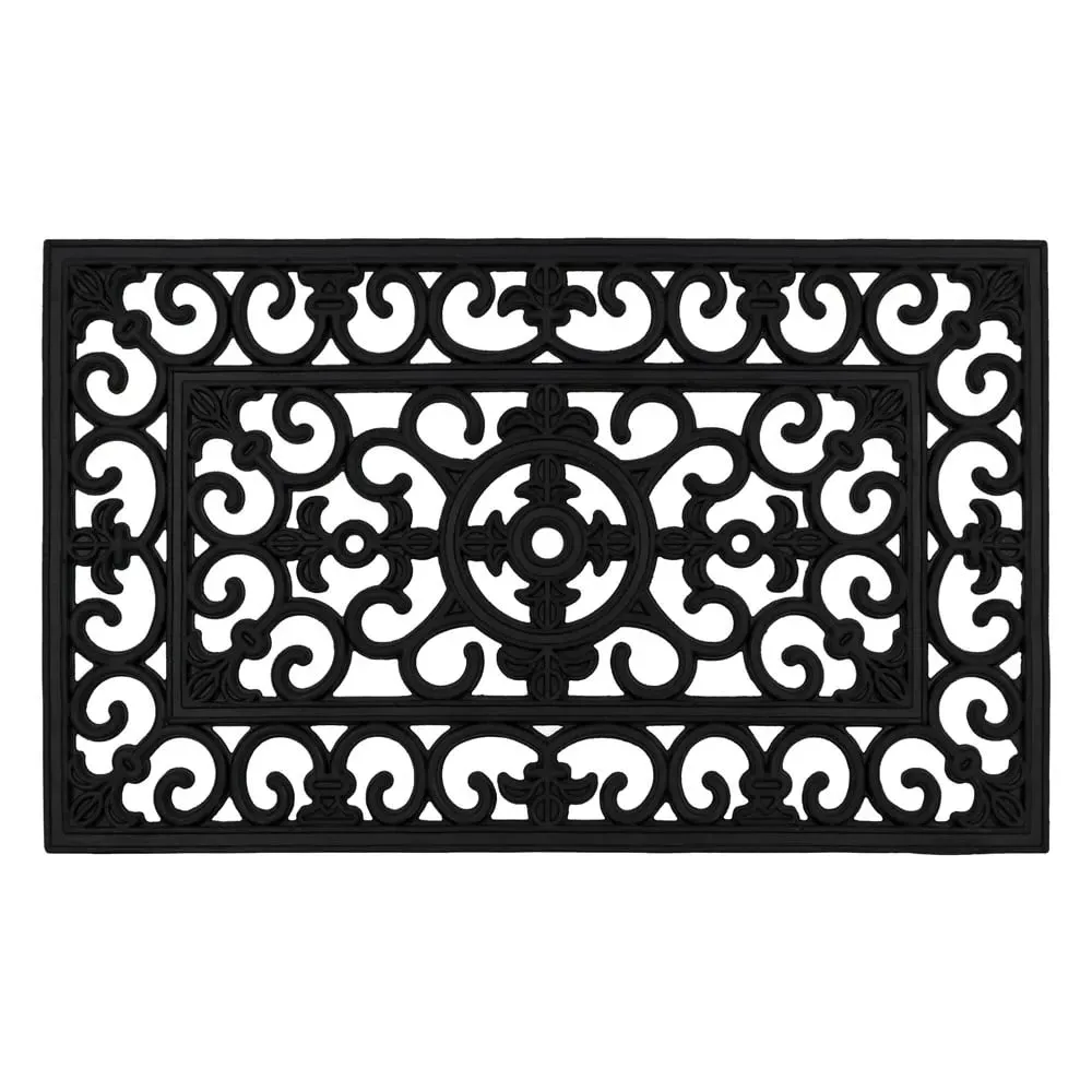 Lexi Rubber Scraper Doormat - Wrought Iron Effect image