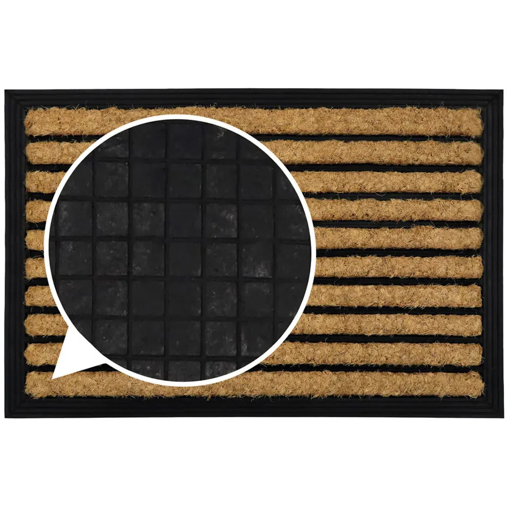 Lines Tuffscrape Coir Door Mat - Brown