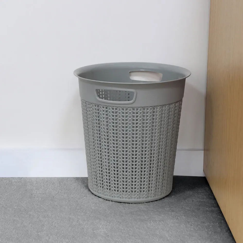 Loop Round Waste Paper Bin 12L - Grey