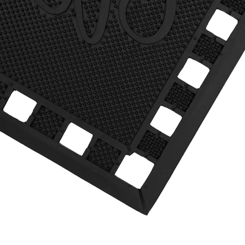 Maiva Welcome Rubber Scraper Doormat 40 x 60cm - Black