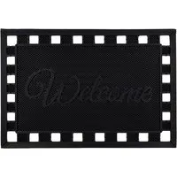 Maiva Welcome Rubber Scraper Doormat 40 x 60cm - Black