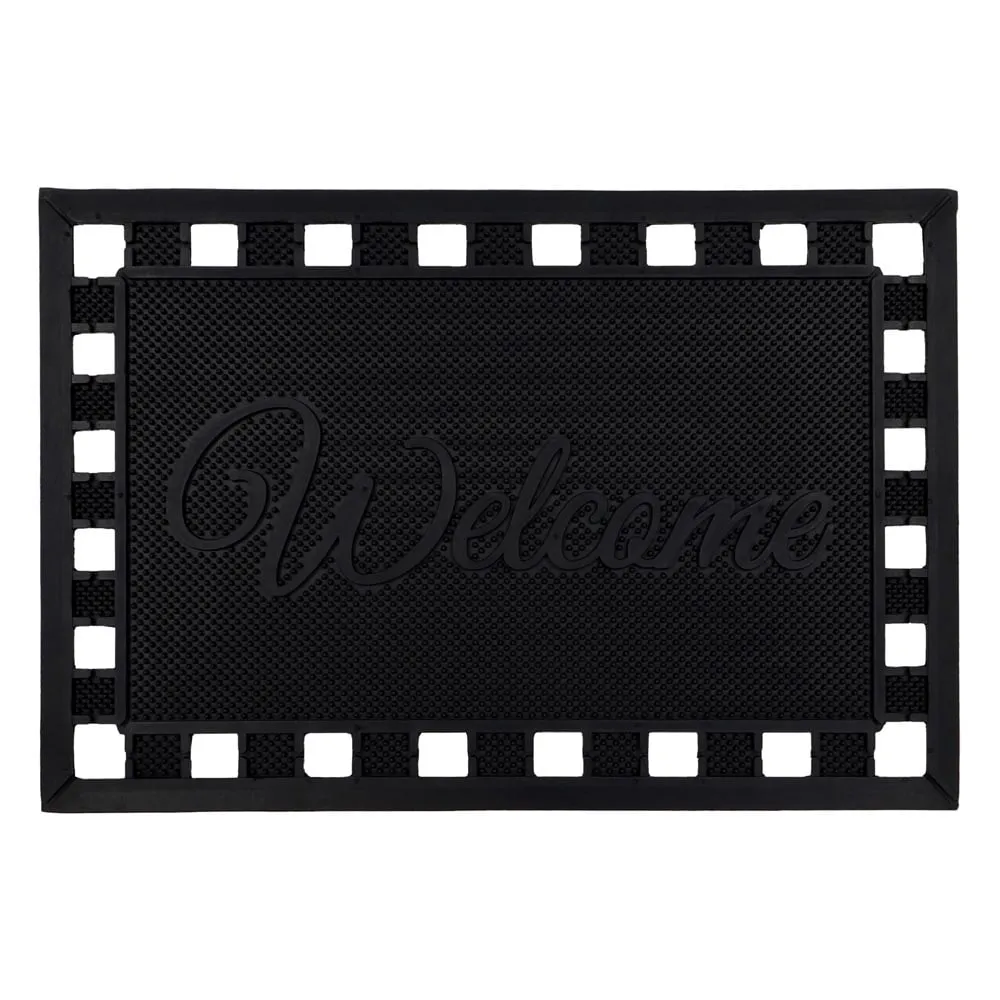 Maiva Welcome Rubber Scraper Doormat 40 x 60cm - Black image
