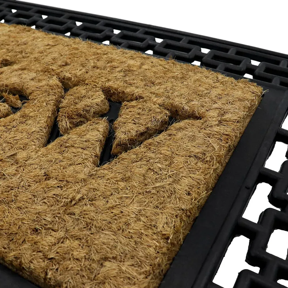 Mila Rubber Tuffscrape Doormat - Brown, Natural Coir