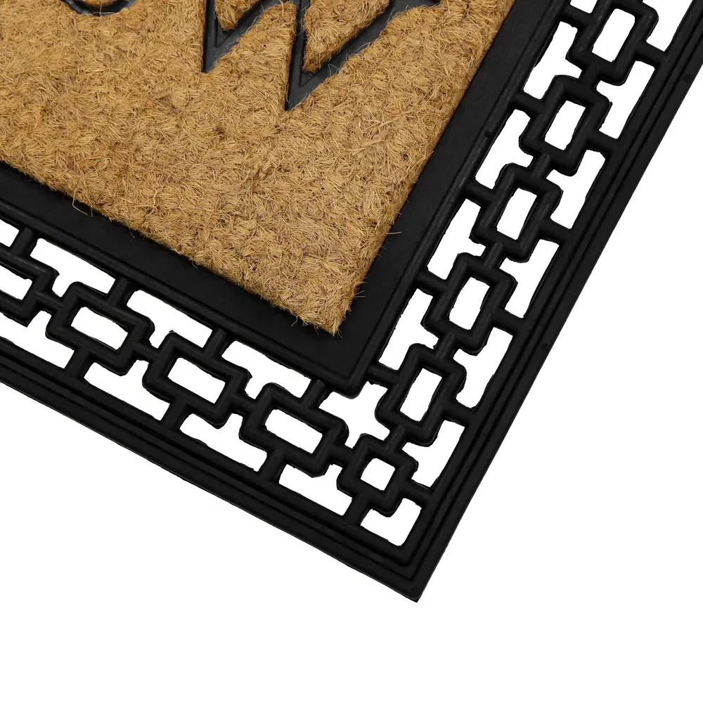 Mila Rubber Tuffscrape Doormat - Brown, Natural Coir