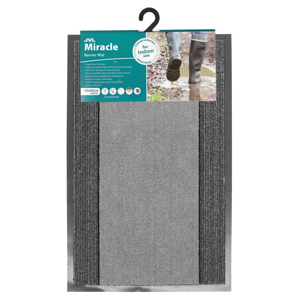 Miracle Barrier Door Mat - Grey, Polypropylene