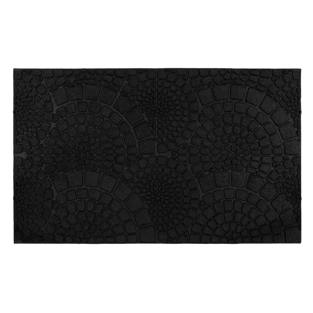 Mosaic Rubber Scraper Doormat 45 x 75cm - Black