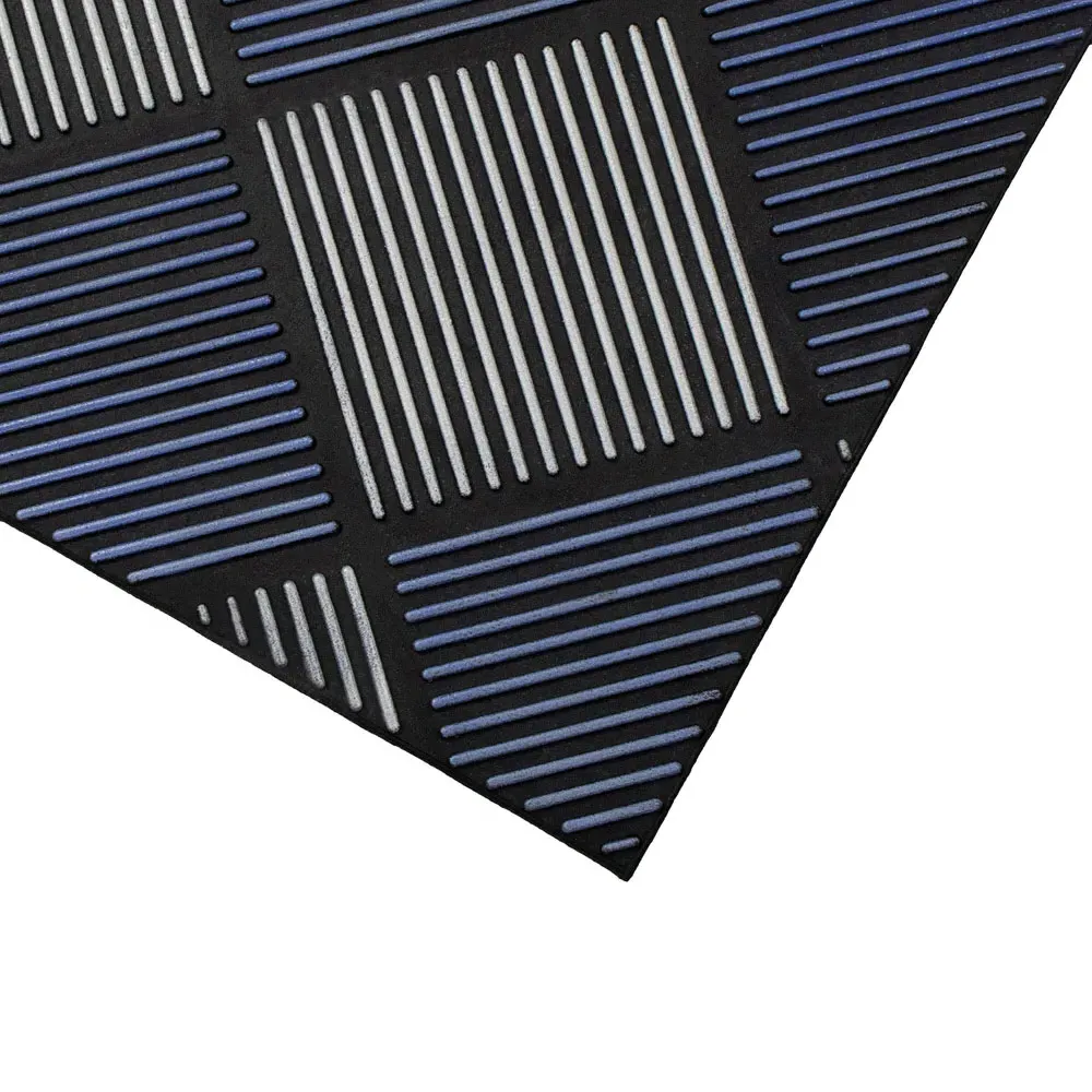 Platina Rubber Scrapper Doormat - Silver Blue