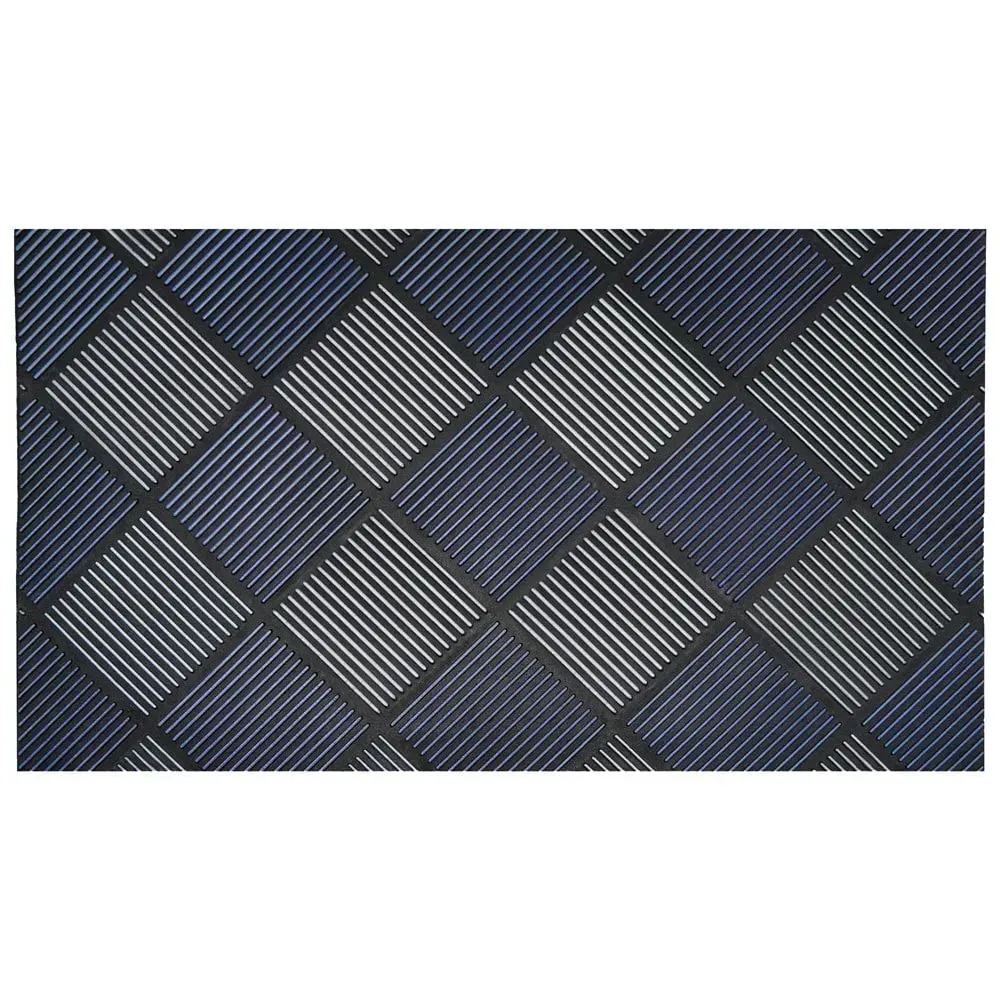 Platina Rubber Scrapper Doormat - Silver Blue