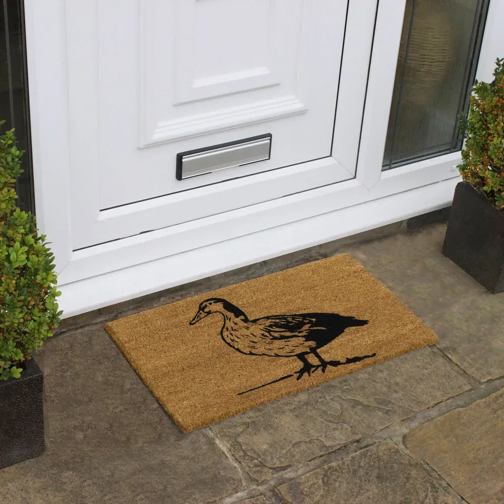 Quackers Duck Latex Coir Door Mat - Brown