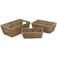 Rectangular Storage Baskets 3 Pack - Natural, Seagrass