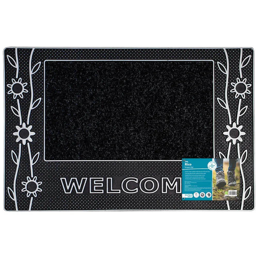 Rico Flowers Door Mat - Silver, PVC