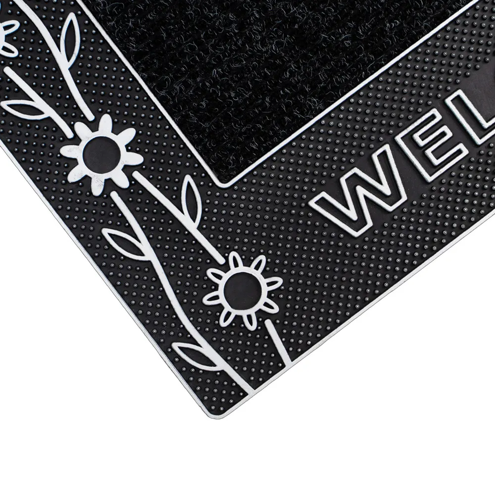 Rico Flowers Door Mat - Silver, PVC