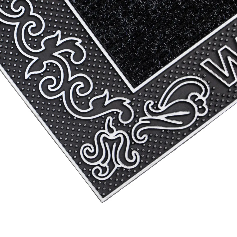 Rico Scroll Door Mat - Silver, PVC