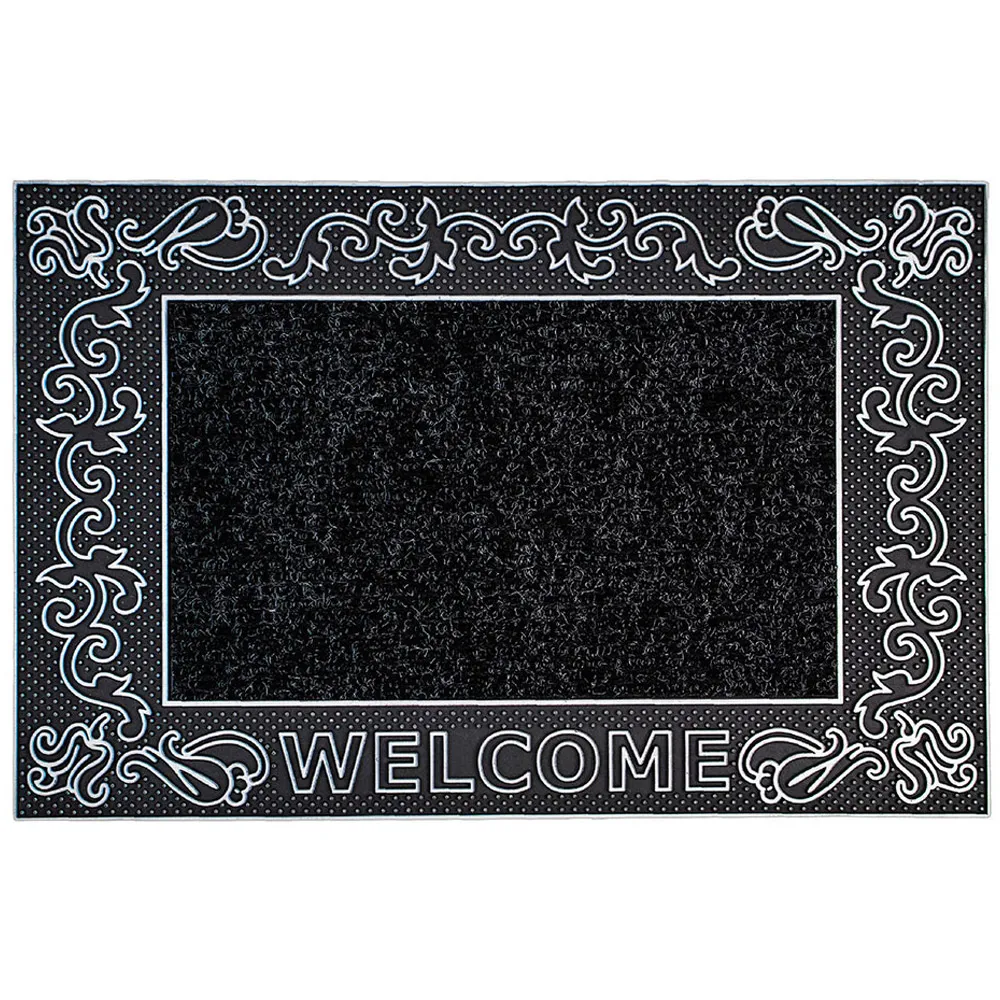 Rico Scroll Door Mat - Silver, PVC