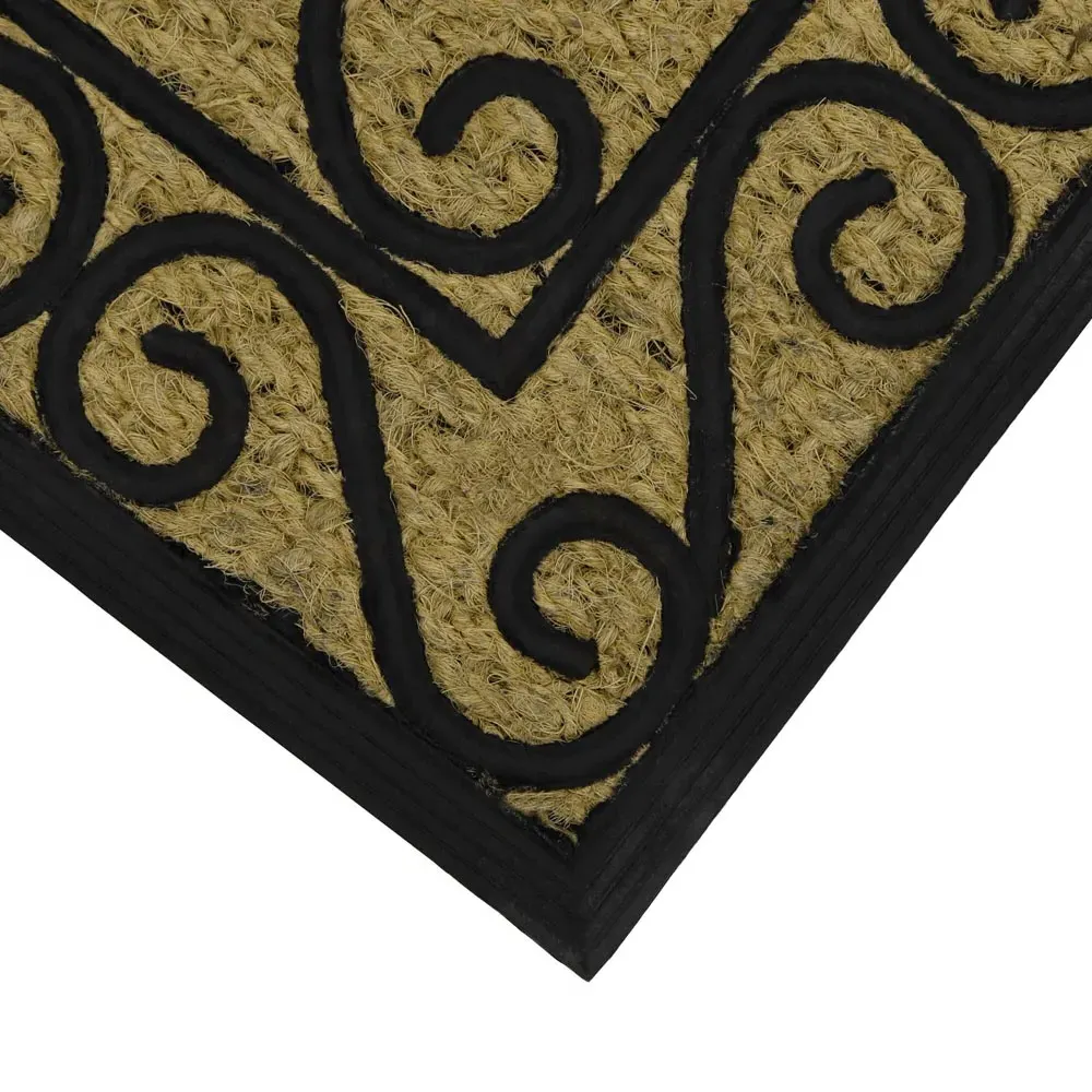 Scroll Woven Tuffscrape Doormat - Coir, Rubber
