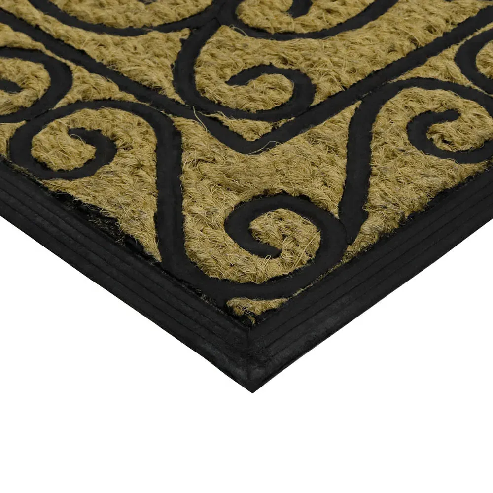 Scroll Woven Tuffscrape Doormat - Coir, Rubber