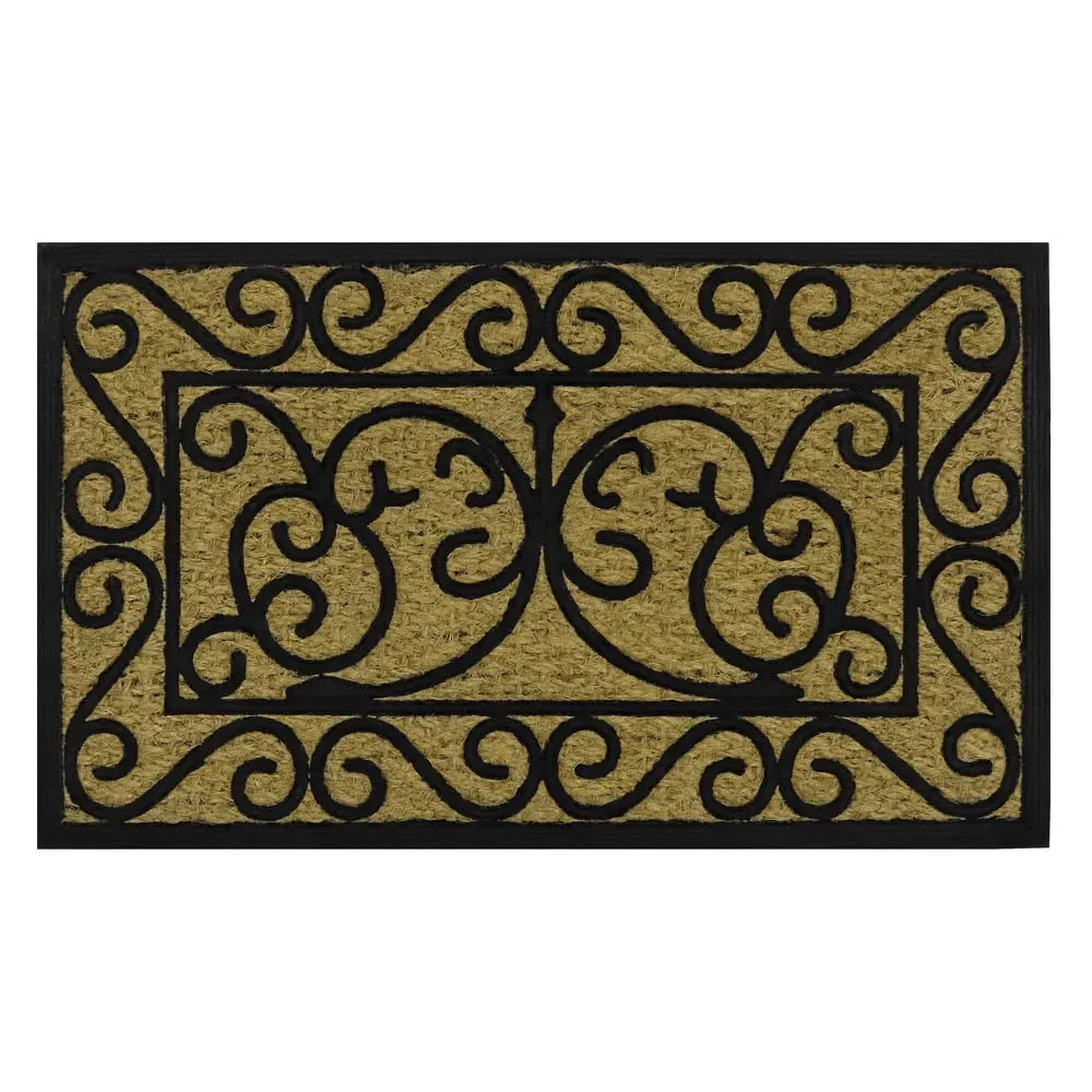Scroll Woven Tuffscrape Doormat - Coir, Rubber