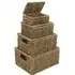 Seagrass Rectangular Storage Baskets with Lids 4 Pack