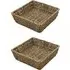 Seagrass Square Storage Tray 2 Pack - Brown