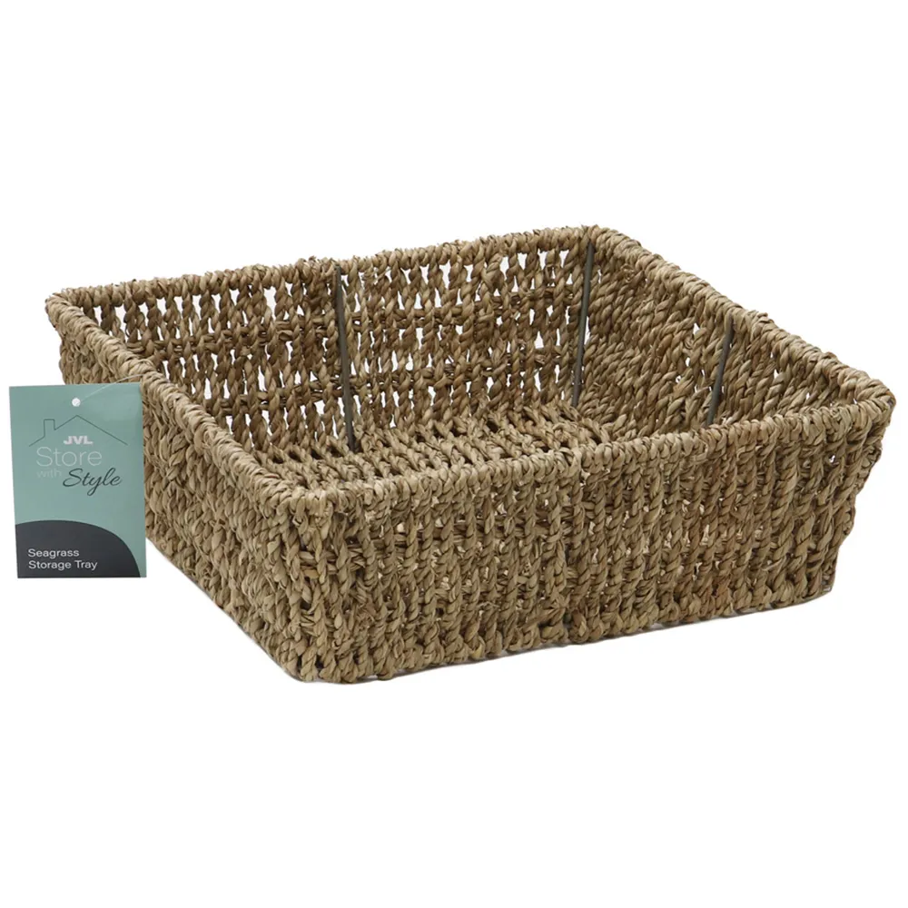 Seagrass Square Storage Tray 3 Pack - Brown