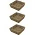 Seagrass Square Storage Tray 3 Pack - Brown