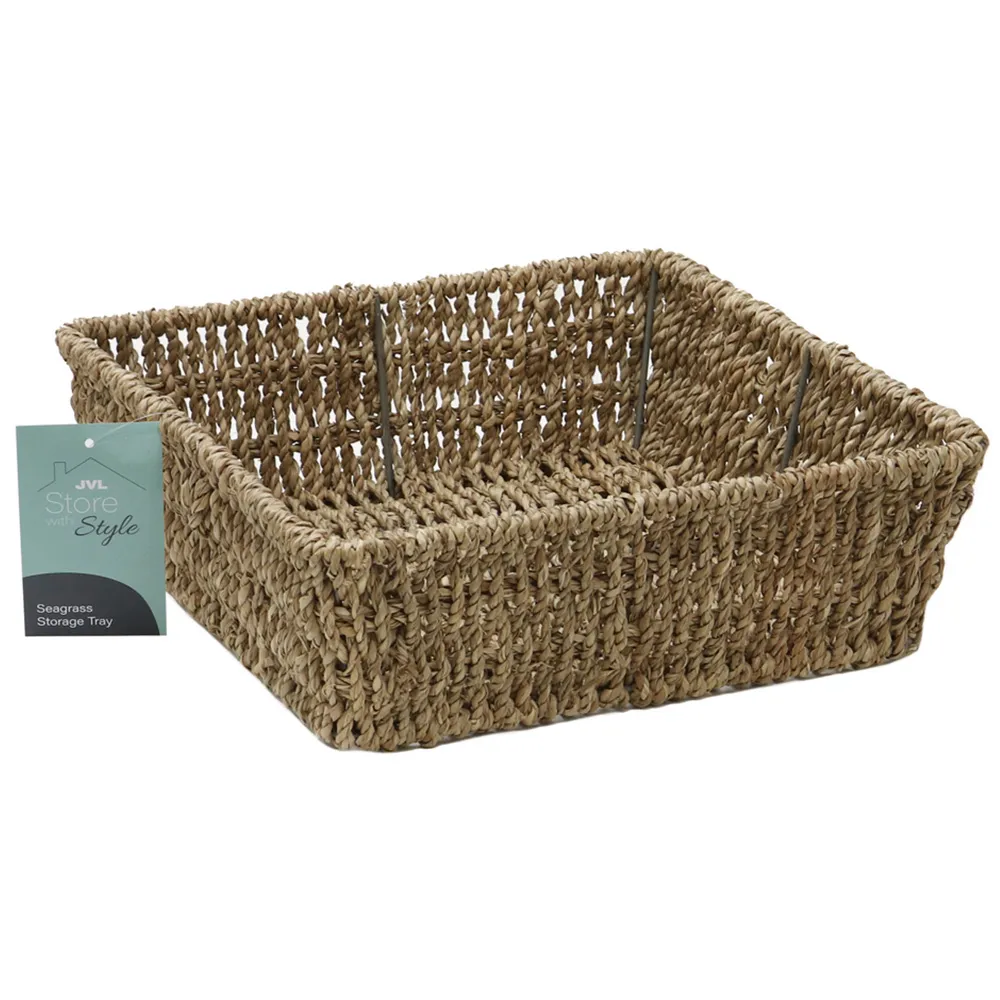 Seagrass Square Storage Tray 6 Pack - Brown