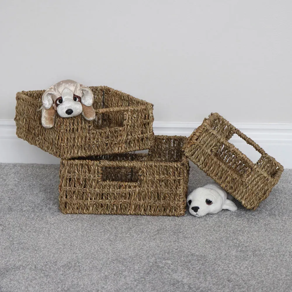 Seagrass Storage Baskets 3 Pack - Natural