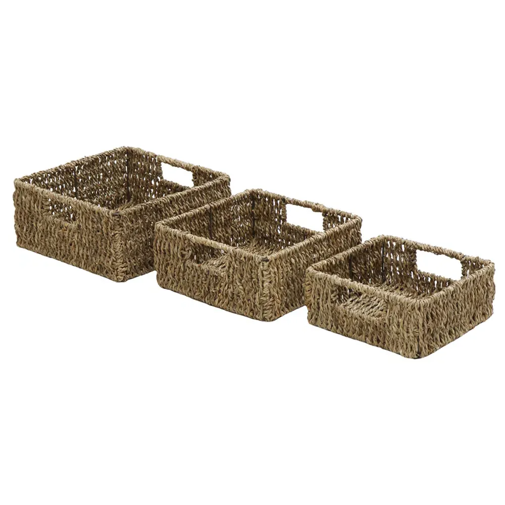 Seagrass Storage Baskets 3 Pack - Natural