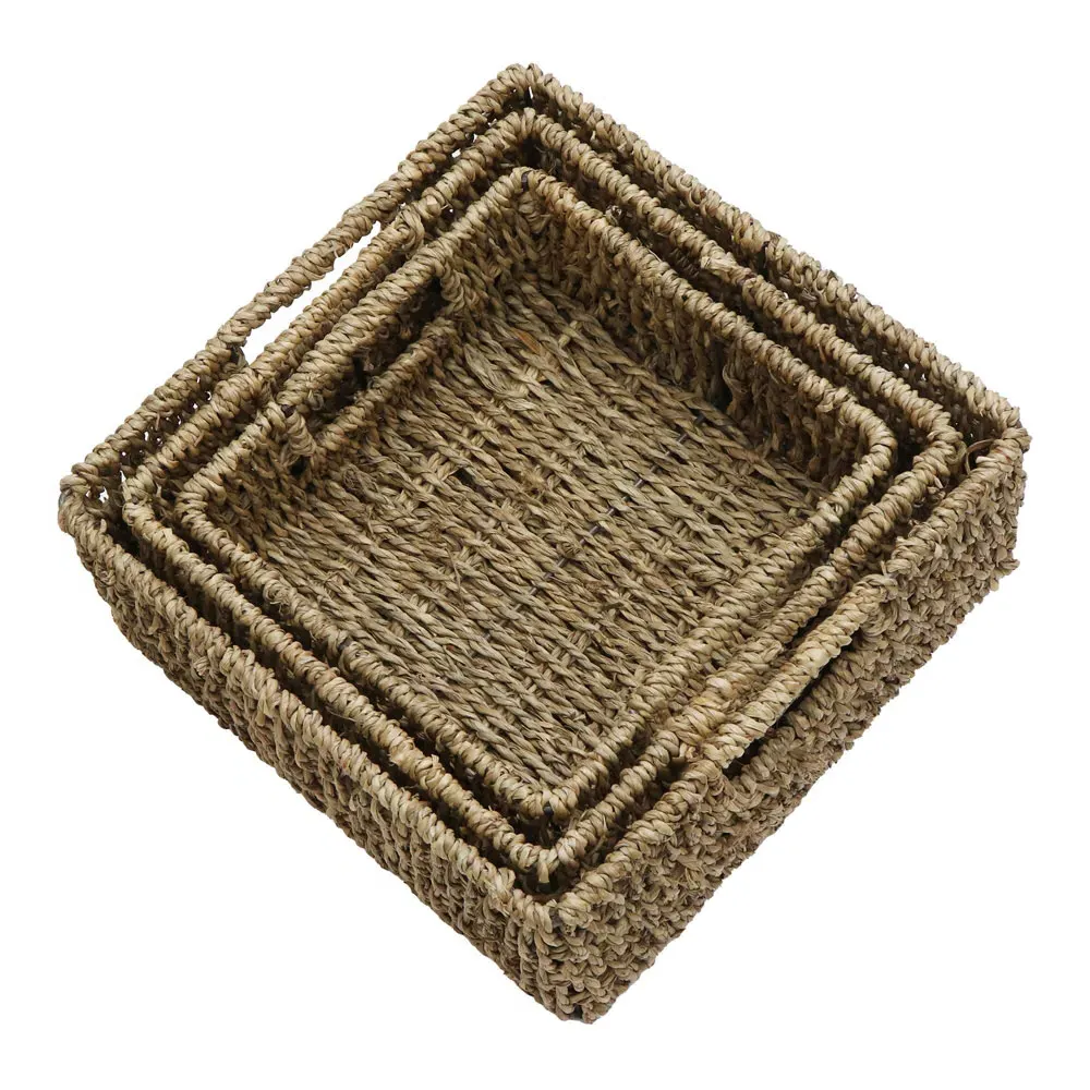 Seagrass Storage Baskets 3 Pack - Natural