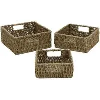 Seagrass Storage Baskets 3 Pack - Natural