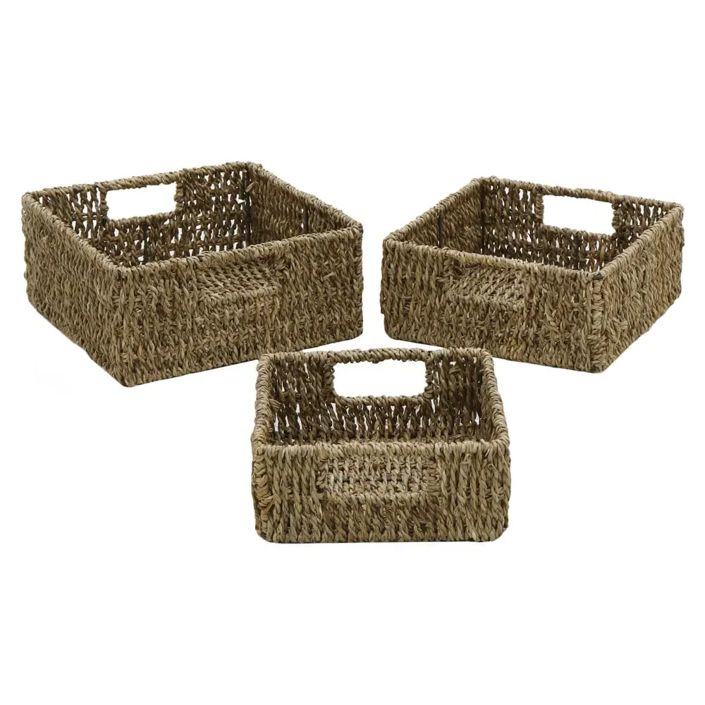 Seagrass Storage Baskets 3 Pack - Natural image