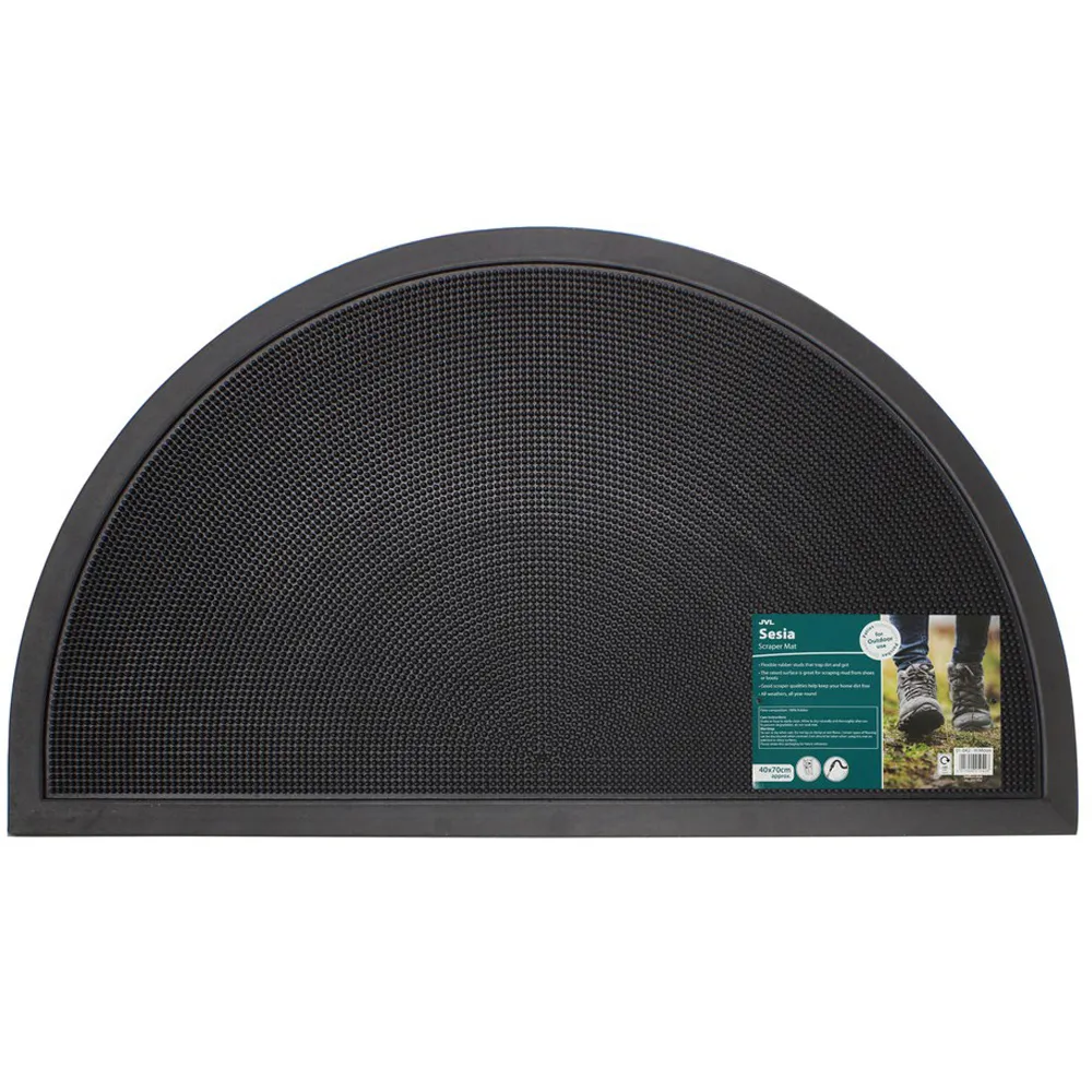 Sesia Halfmoon Rubber Scraper Mat - Black