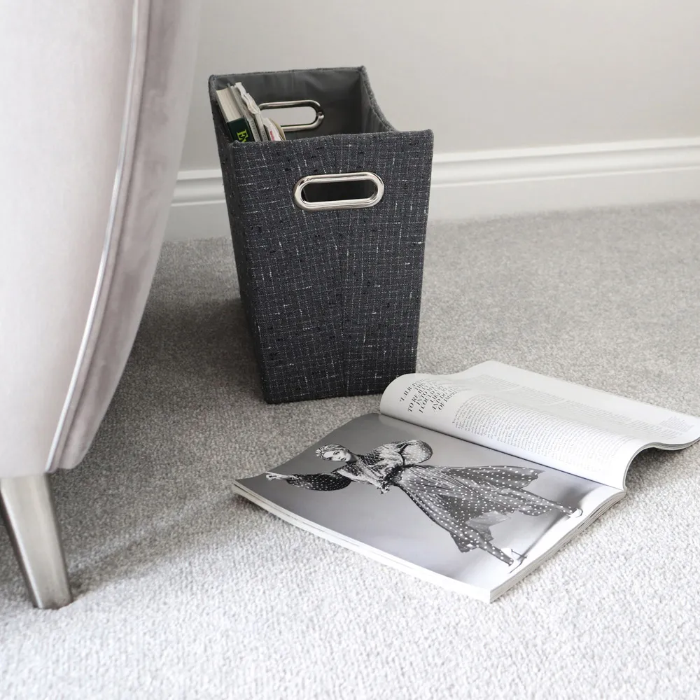 Shadow Fabric Magazine Holder - Charcoal Grey